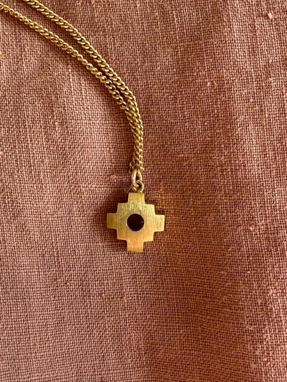 14k Gold Andean Cross Necklace (Chakana Pendant, Peru)